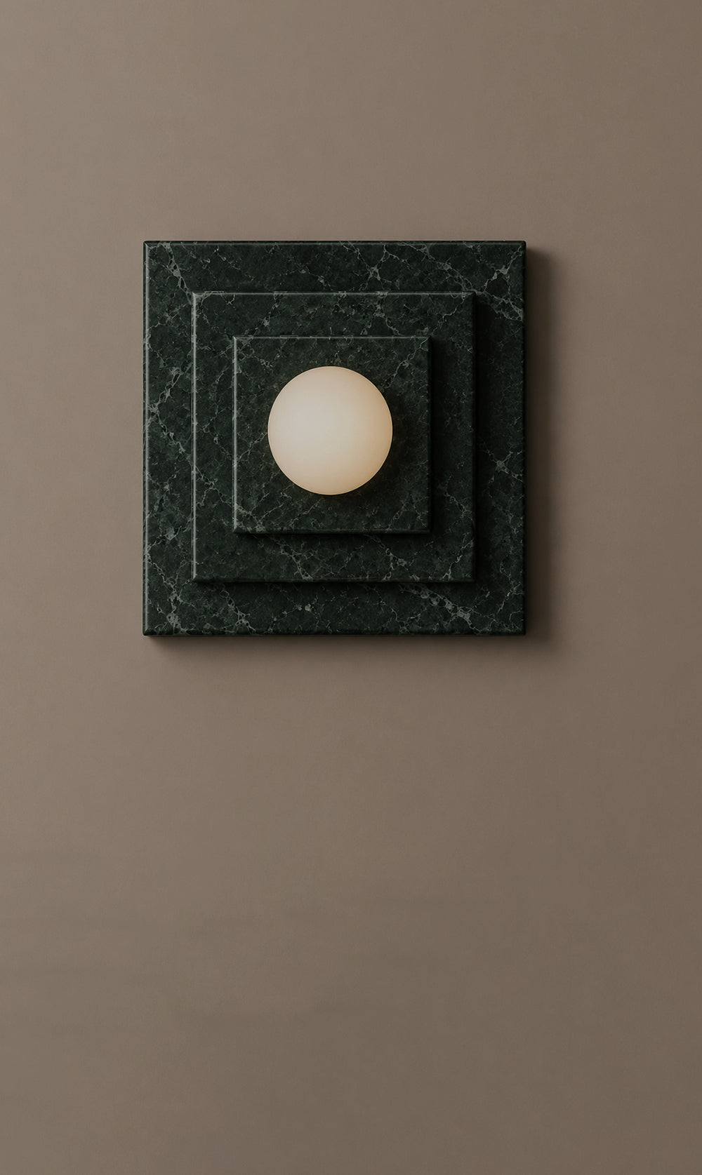 Ula Layered Marble Square Wall Sconce - Red
