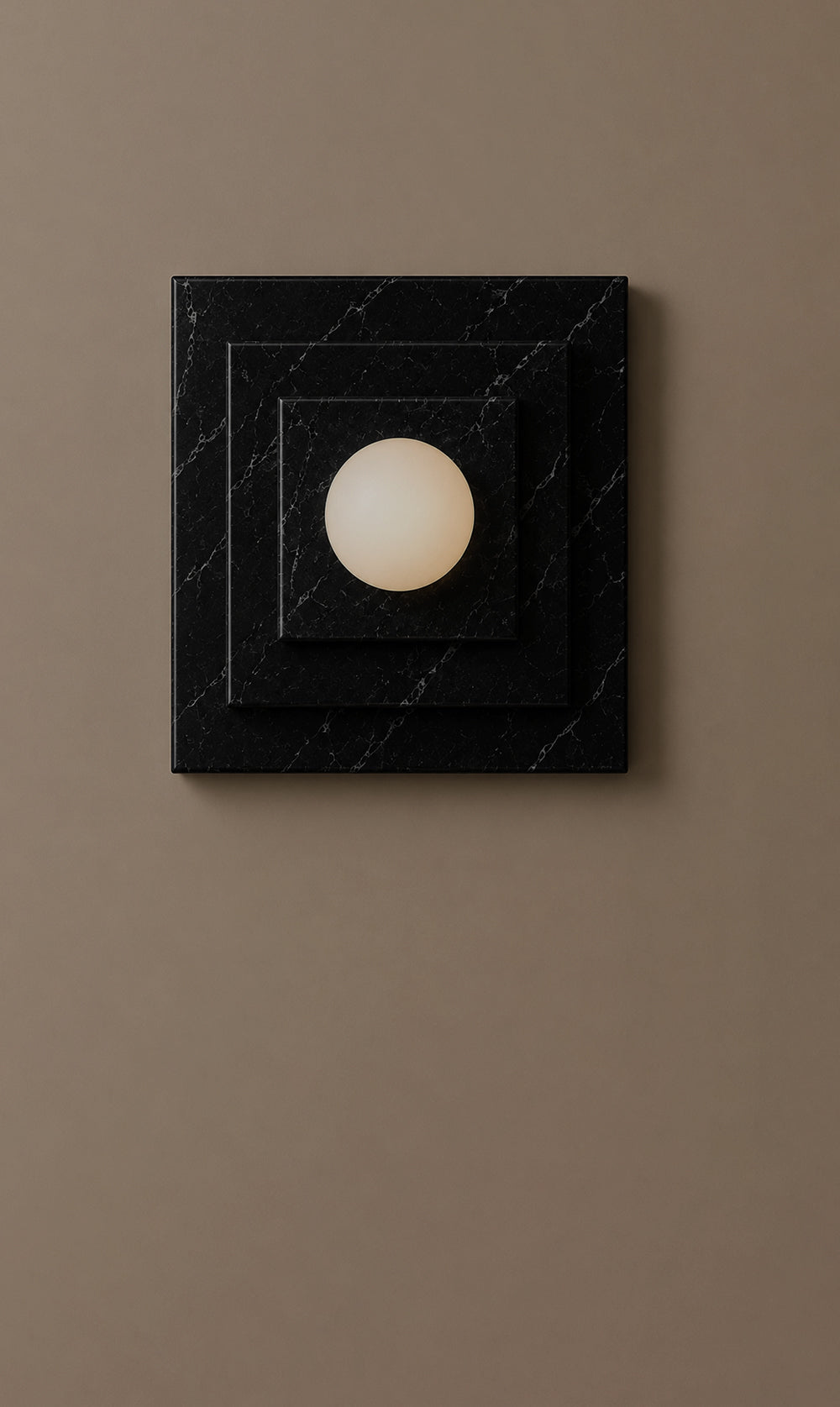 Ula Layered Marble Square Wall Sconce - Red