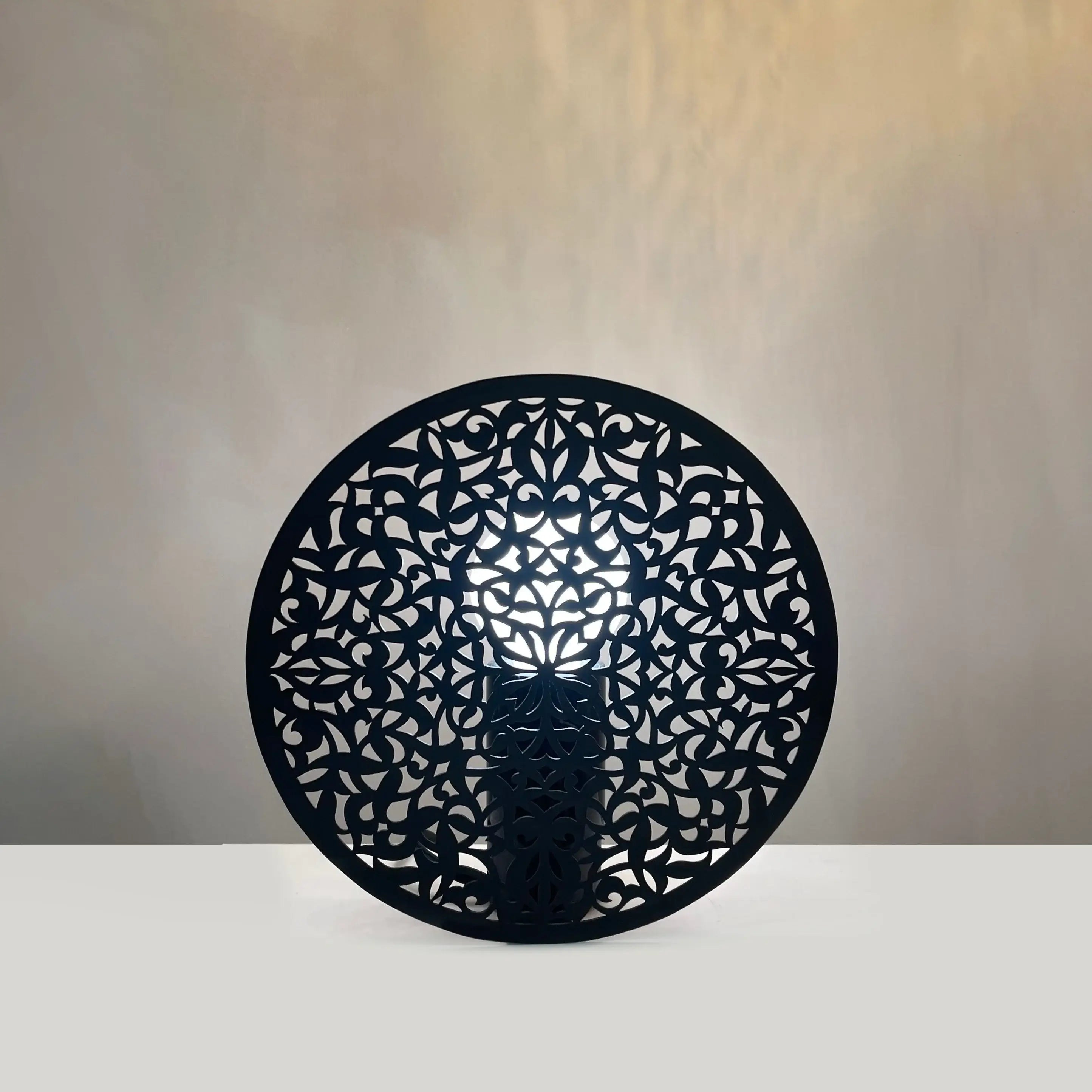 Dounia home Table lamp in black   made of Metal, Model: Riad disc