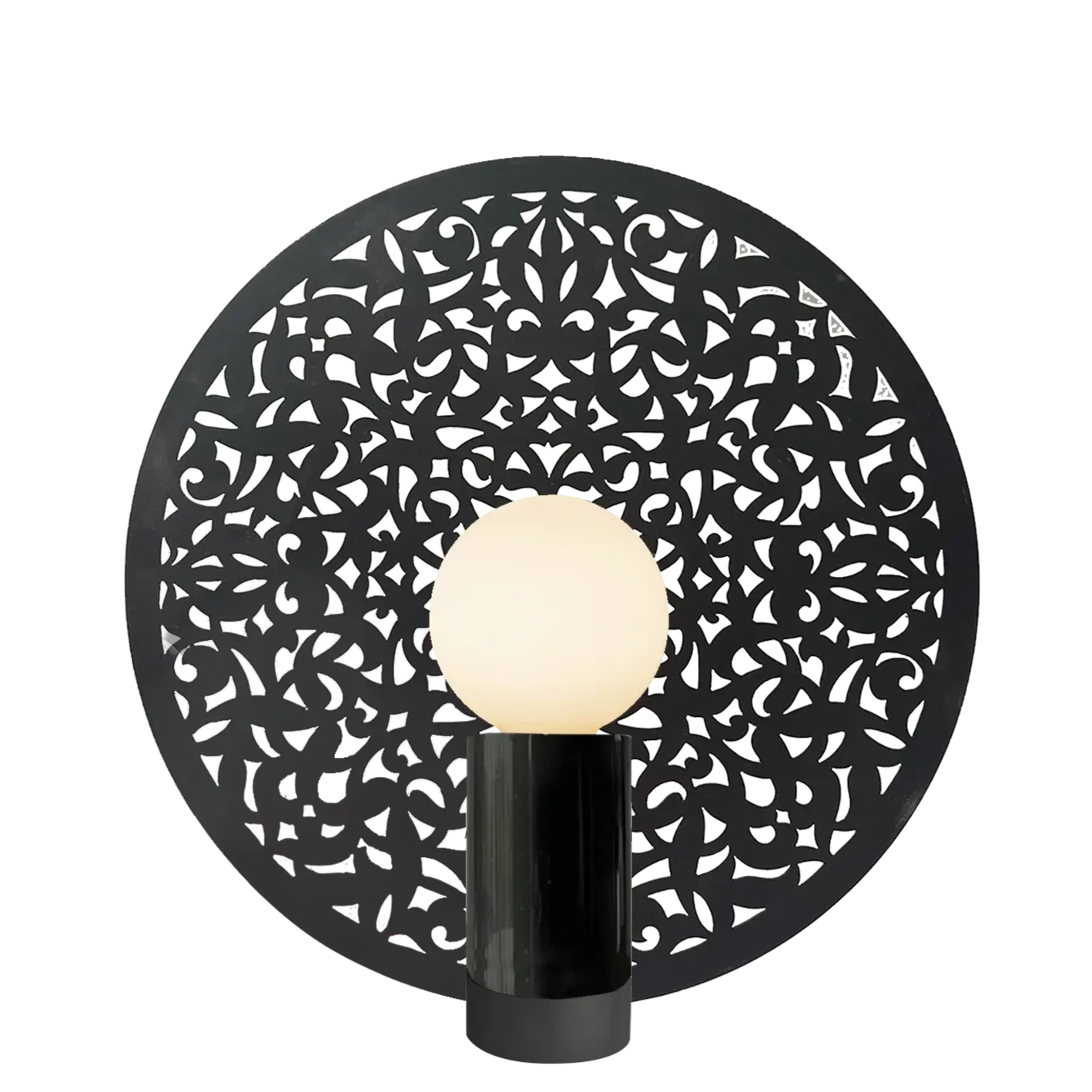 Dounia home Table lamp in black   made of Metal, Model: Riad disc