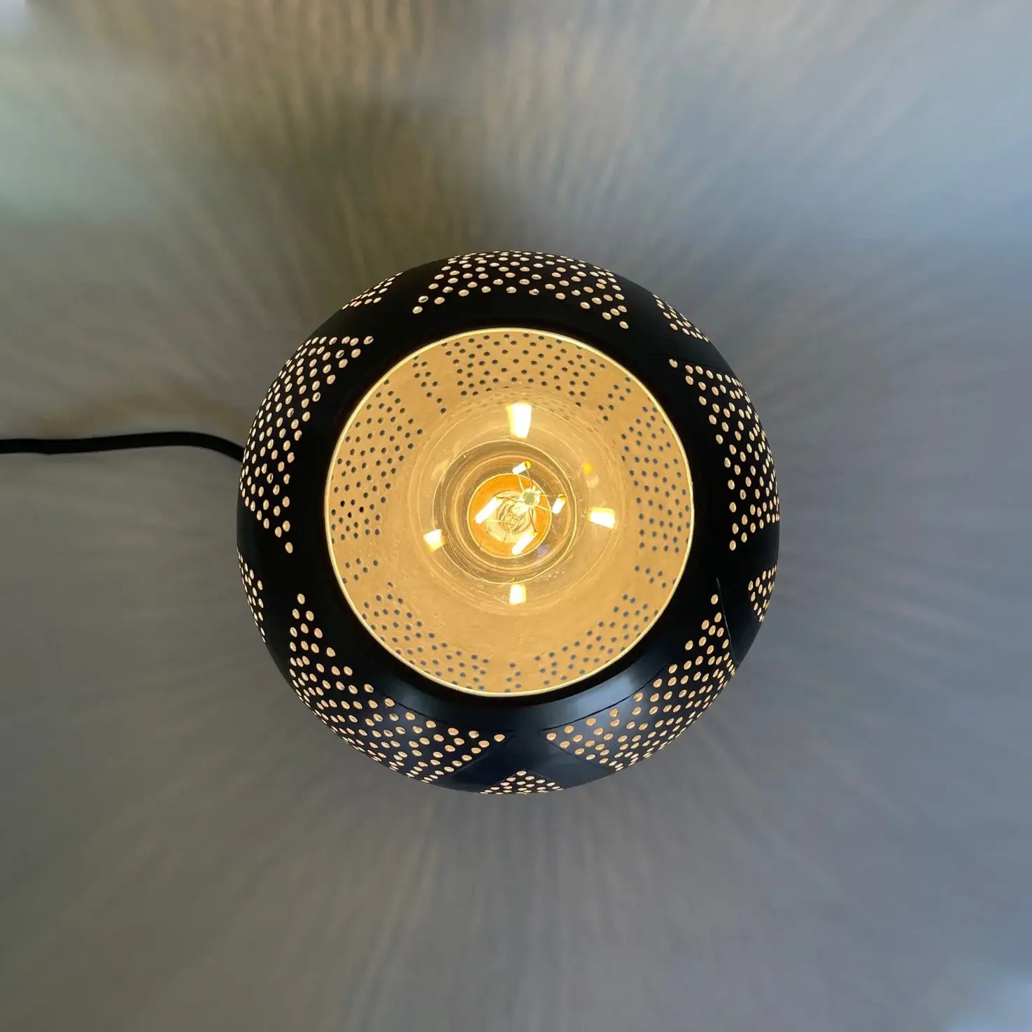 Dounia home Table lamp in matte gun metal made of Metal, Model: Warda