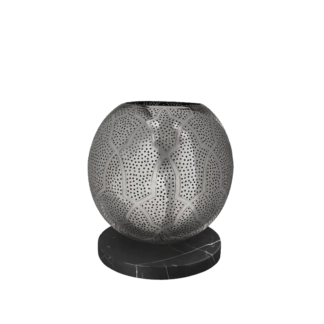 Dounia home Table lamp in nickel silver made of Metal, Model: Aria