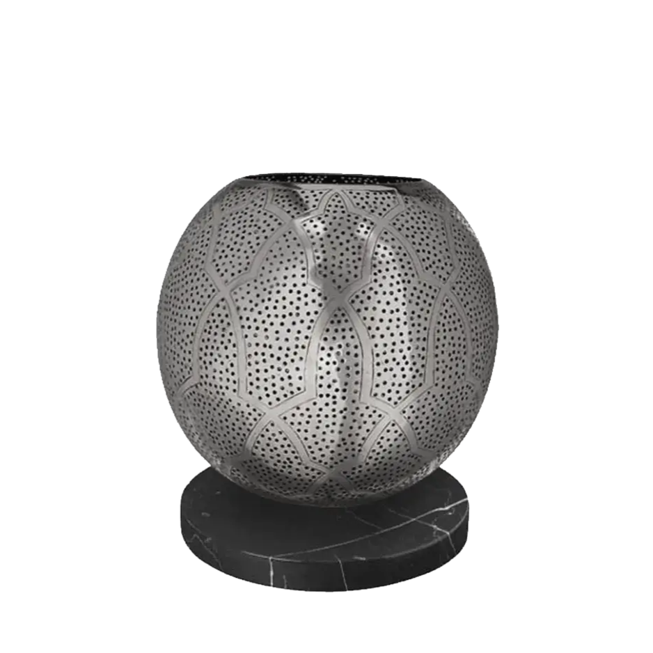 Dounia Home Table Lamp in Nickel Silver. Size:12", Model: Aria