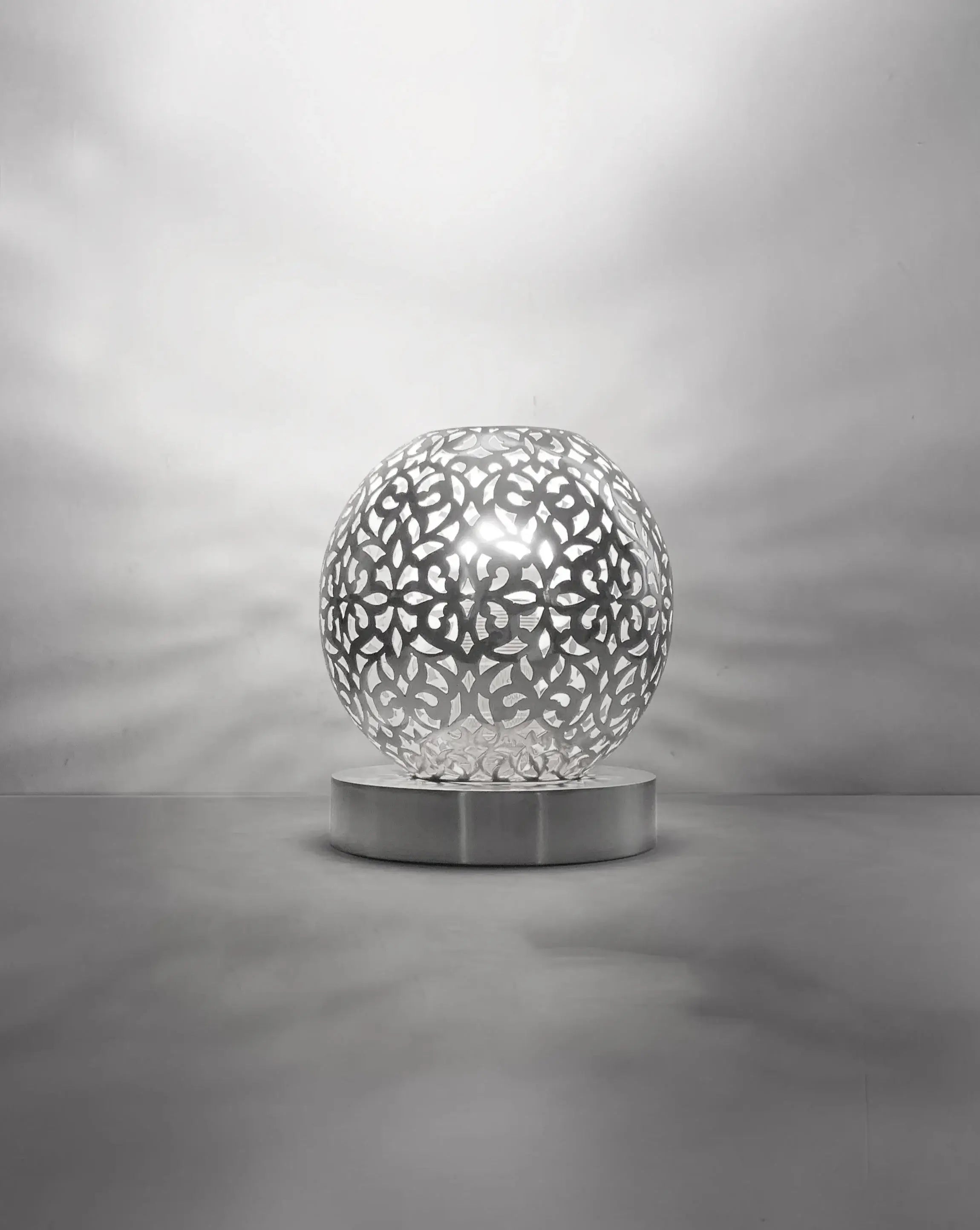 Dounia home Table lamp in nickel silver  made of Metal, Model: Riad