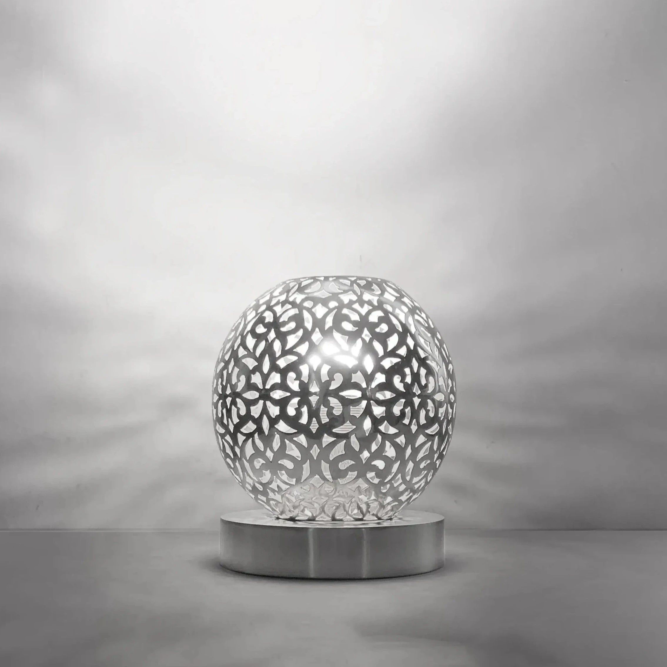 Dounia home Table lamp in nickel silver  made of Metal, Model: Riad