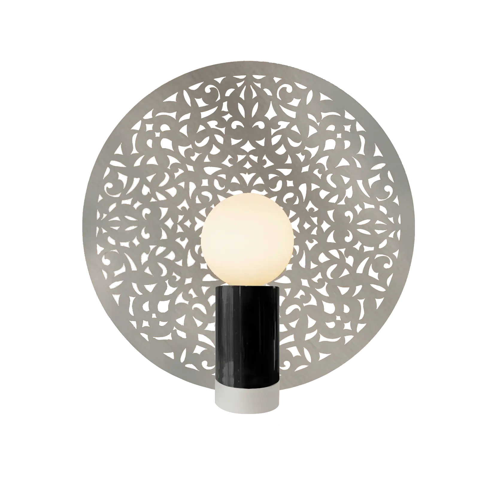 Dounia home Table lamp in nickel silver made of Metal, Model: Riad disc