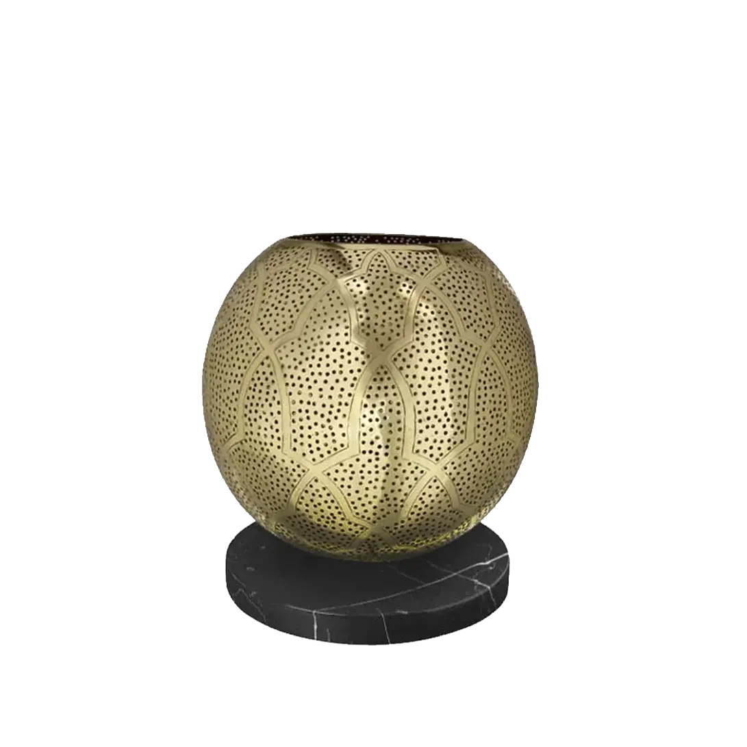 Dounia home Table lamp in polished brass made of Metal, Model: Aria
