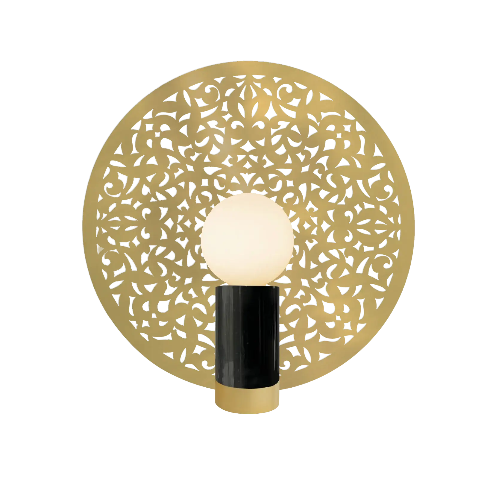 Dounia home Table lamp in Polished brass  made of Metal, Model: Riad disc