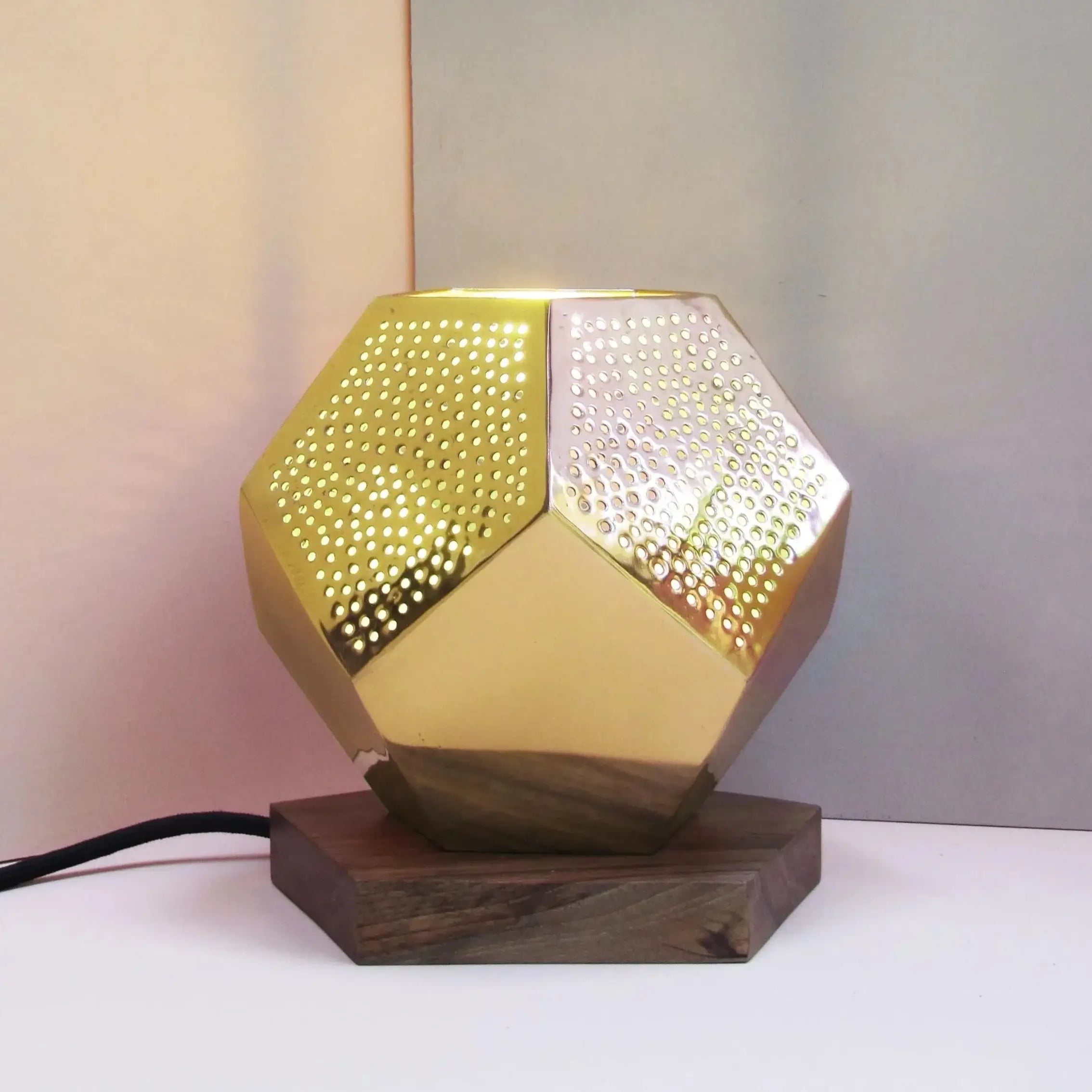 Dounia home Table lamp in Polished brass made of Metal, Model: Ula