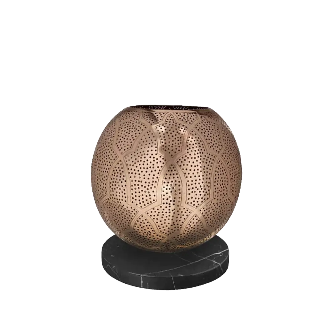 Dounia home Table lamp in polished copper  made of Metal, Model: Aria