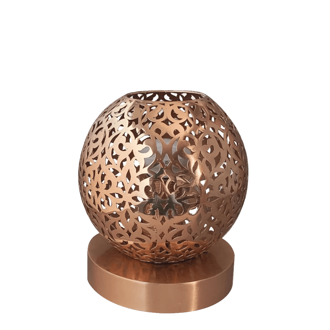 Dounia home Table lamp in Polished copper  made of Metal, Model: Riad