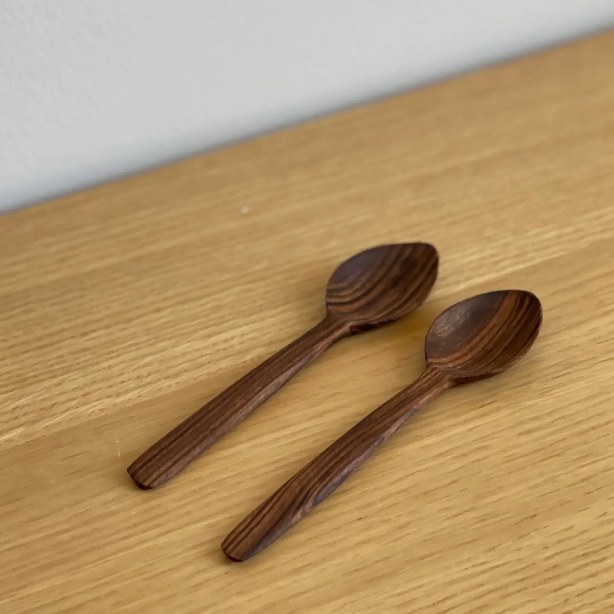 Dounia home Tea spoons in  made of Walnut wood, Close Up View 