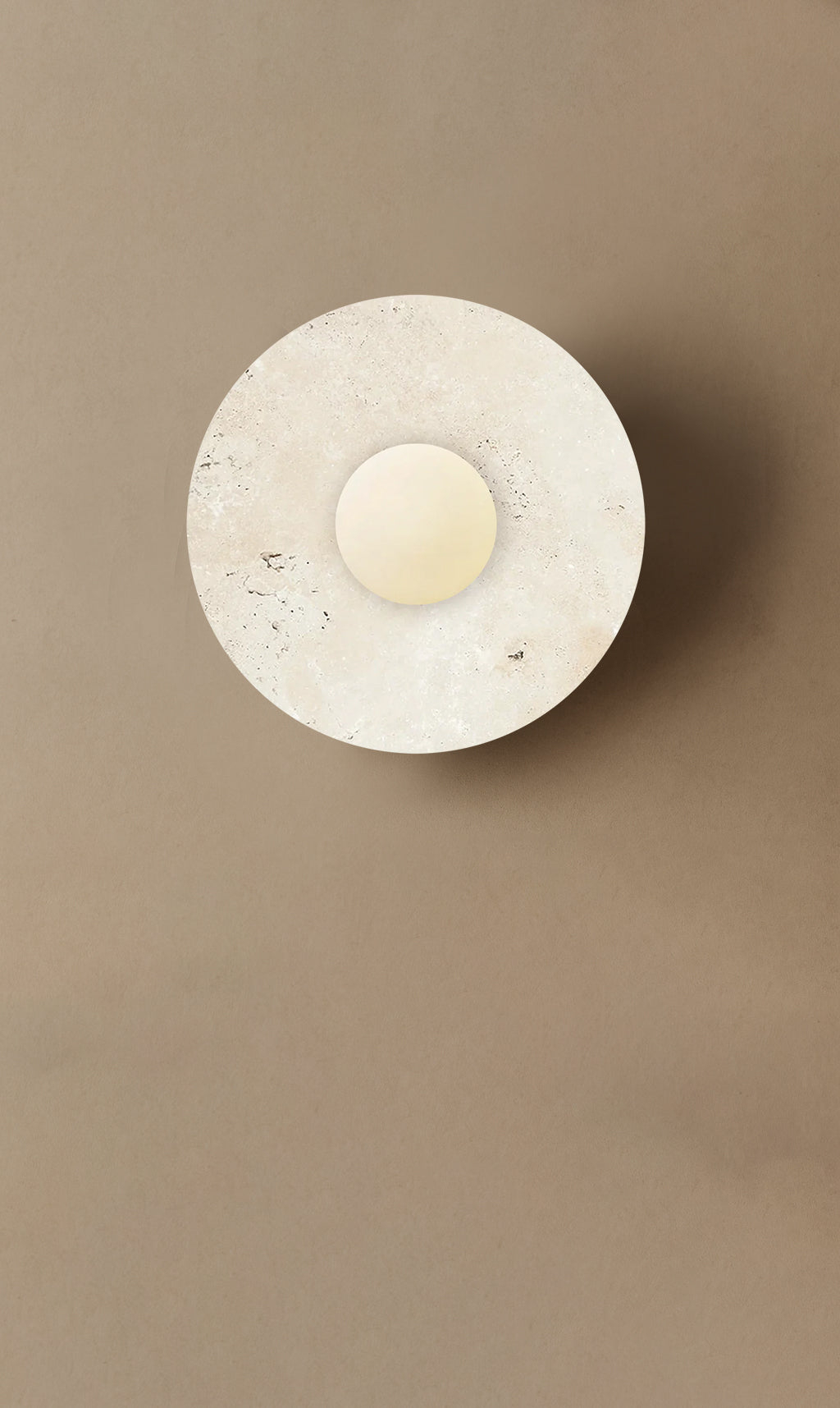 Maria Disc Wall Sconce - Travertine