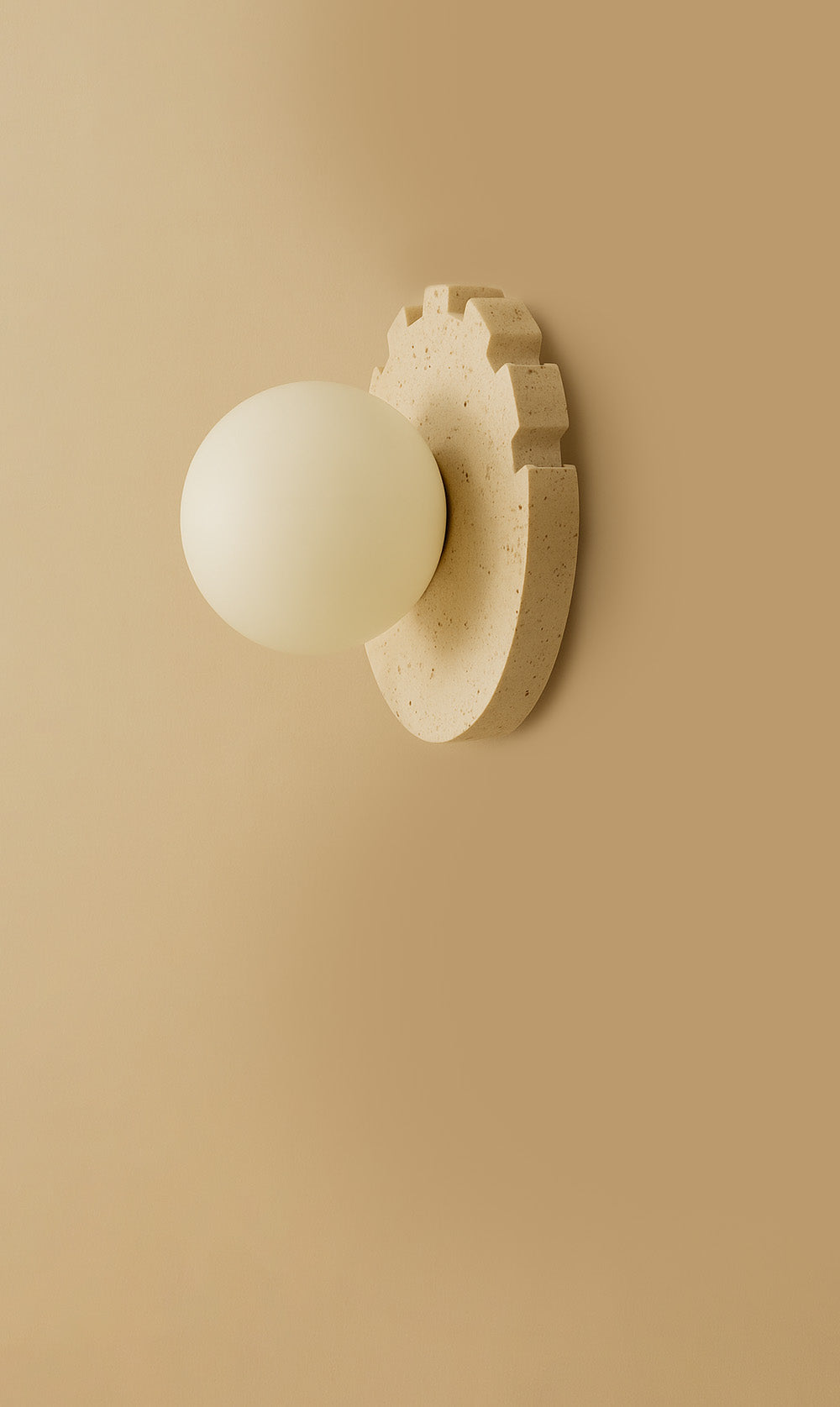 Checkered Disc Wall Sconce - Travertine
