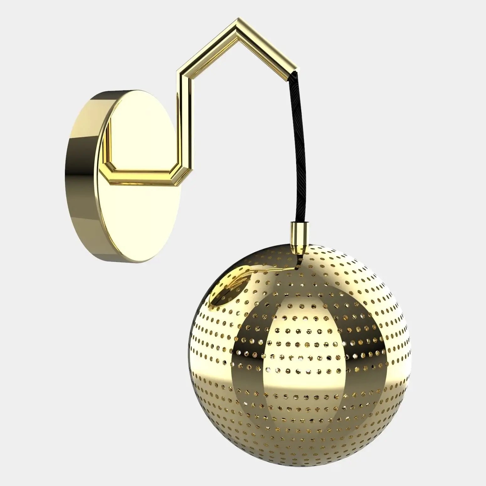 Dounia home Wall sconce in polished brass  made of Metal, Model: Amur