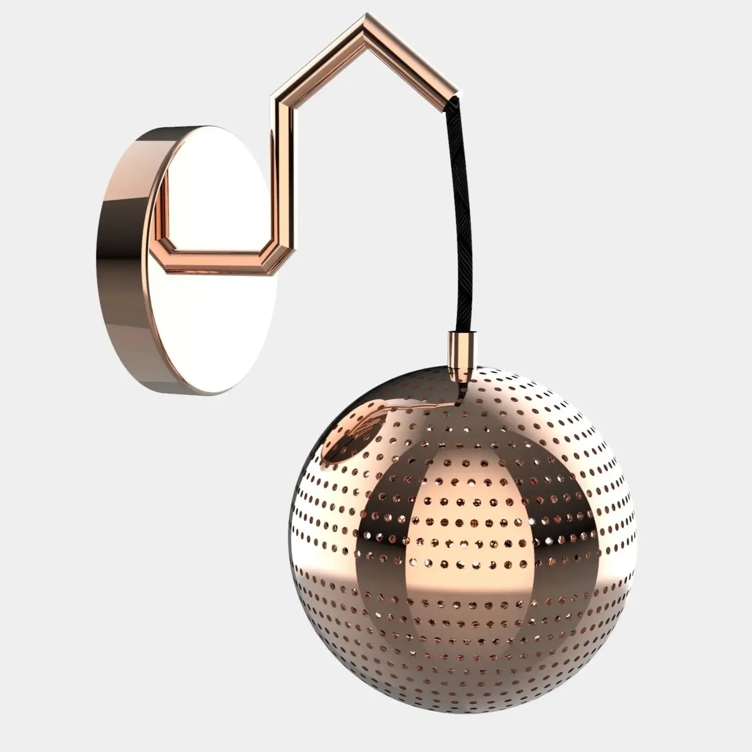 Dounia home Wall sconce in polished copper  made of Metal, Model: Amur