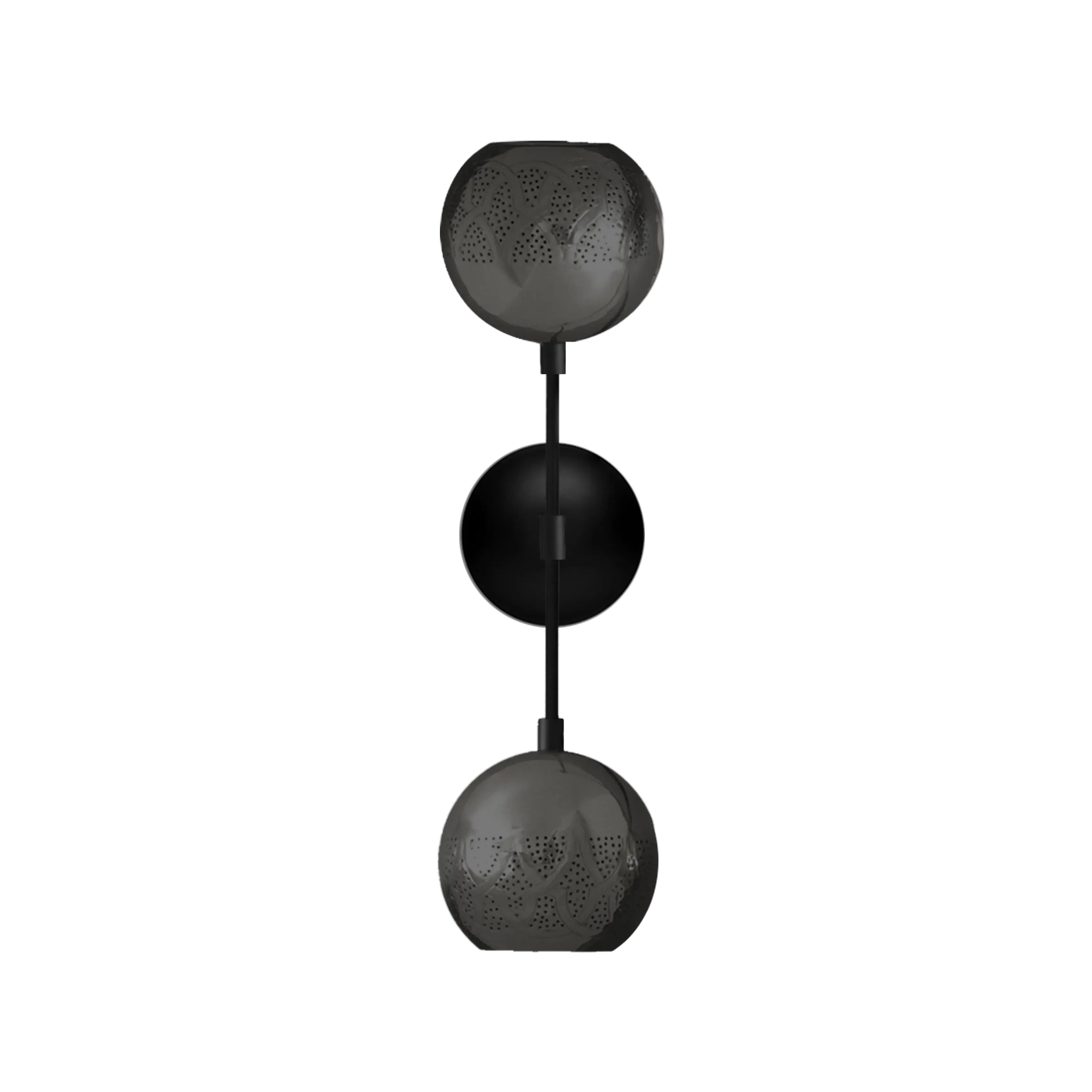 Dounia home Wall Scone in black  of Metal, Model: Nur reversed-Dual Globe
