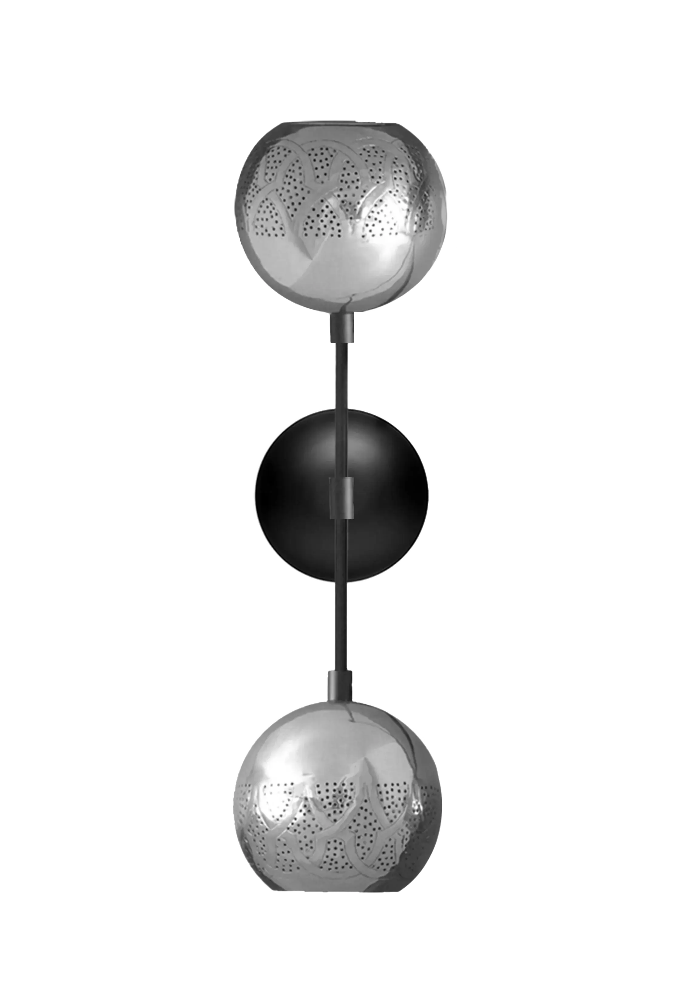 Dounia home Wall Scone in nickel silver  made of Metal, Model: Nur reversed-Dual Globe