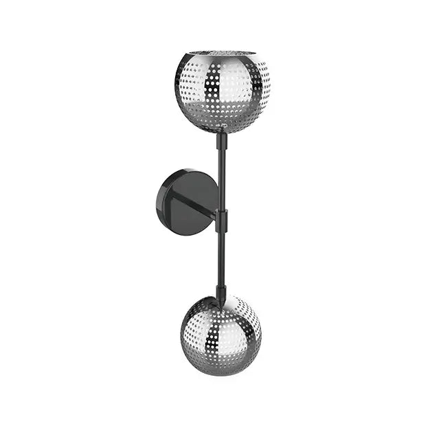 Dounia Home Shams Dual Globe Wall Sconce | Nickel Silver | Shade Size 6"