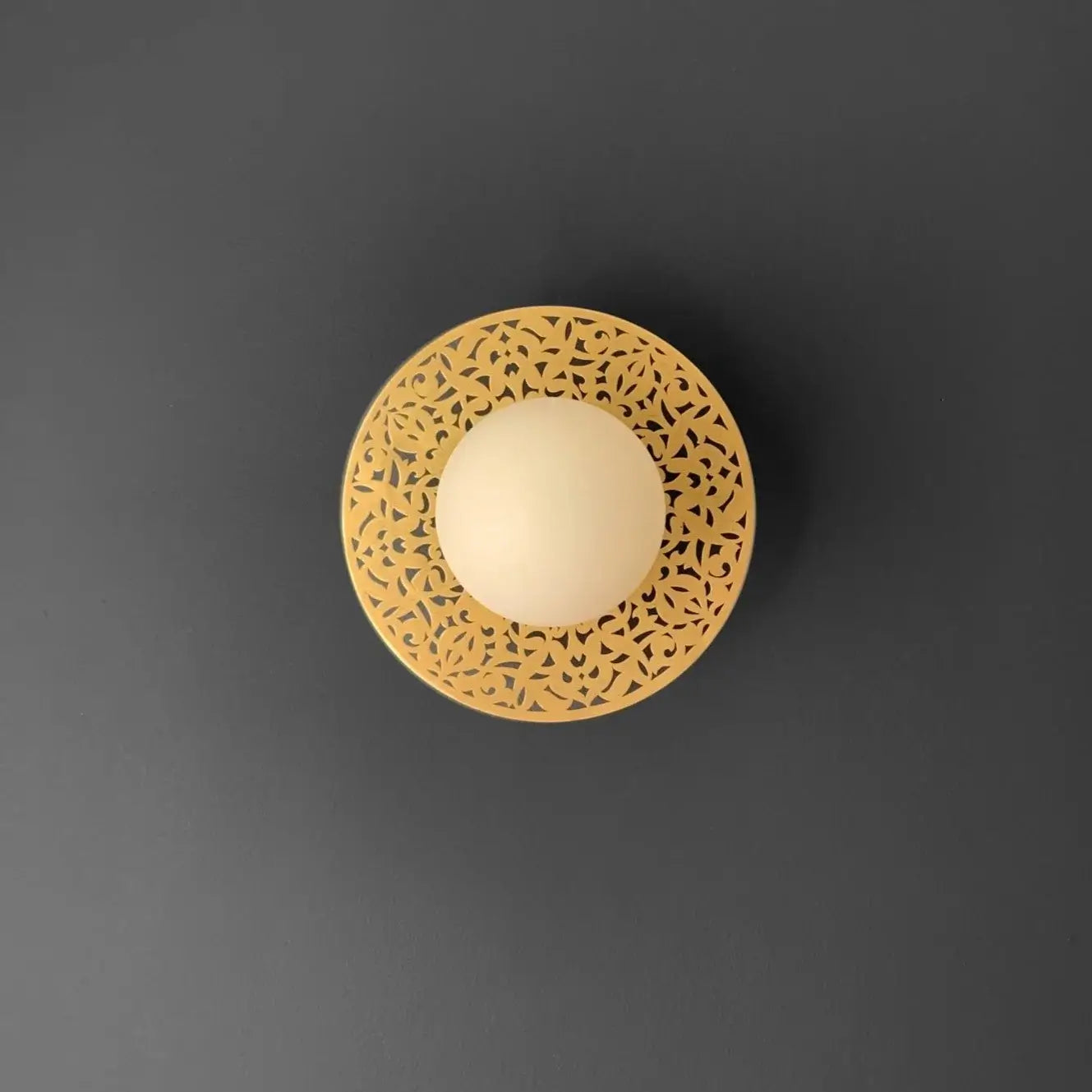 Dounia Home Riad Wall Sconce  |  Polished Brass  & Porcelain Bulb