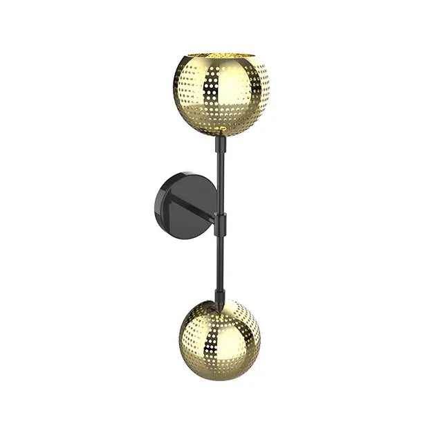 Dounia Home Shams Dual Globe Wall Sconce | Polished Brass | Shade Size 6"