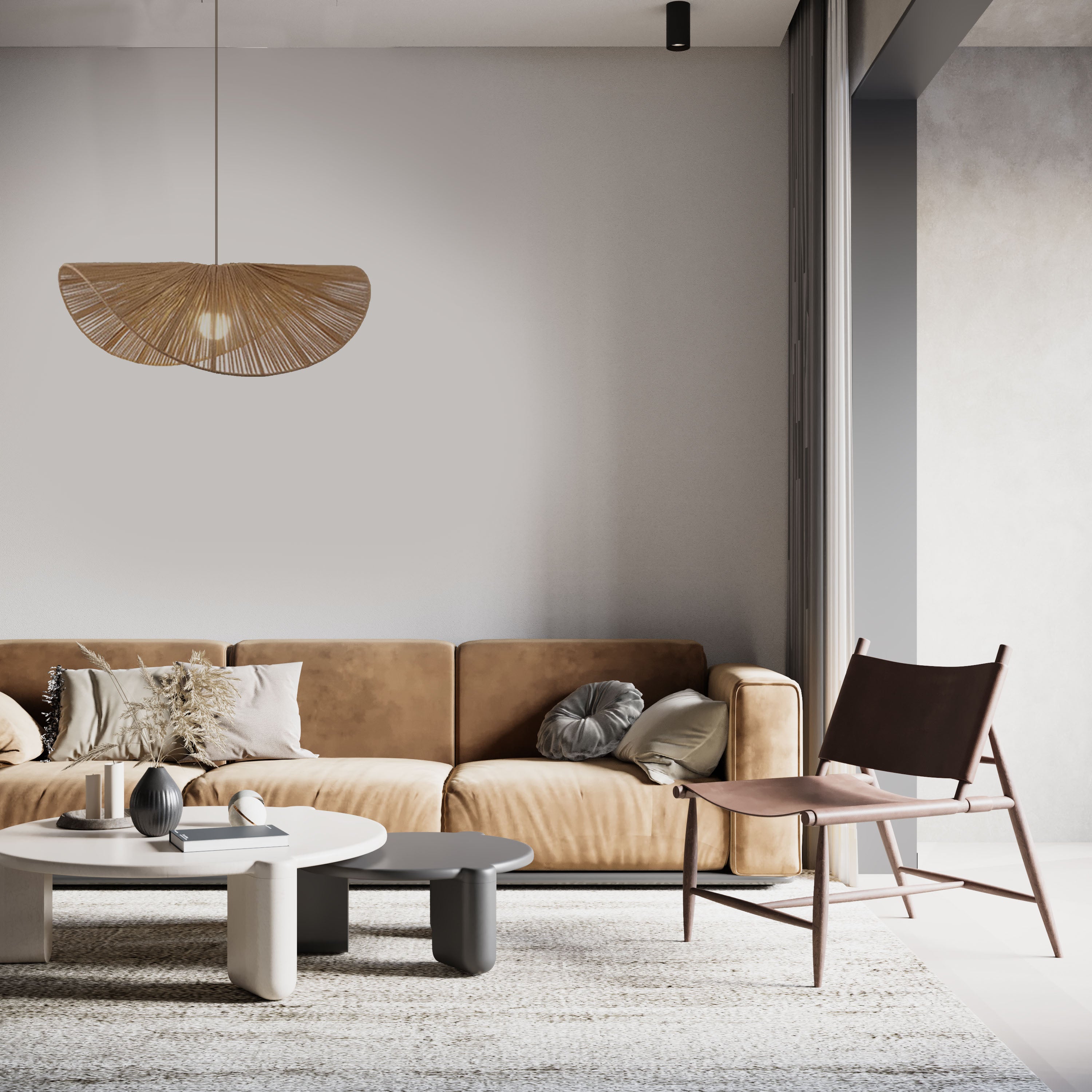 Dounia Home Raffia Wave Pendant | Shade Size  30" 